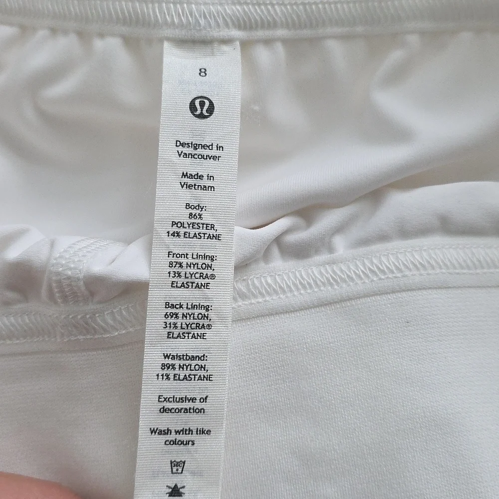 Lululemon Athletica White Tennis/paddleball/pickleball Skirt Size 8 G133 - Picture 10 of 11
